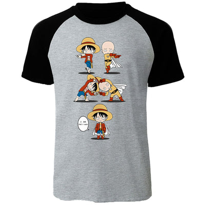 T-Shirt One Punch Man Saitama fusion Luffy