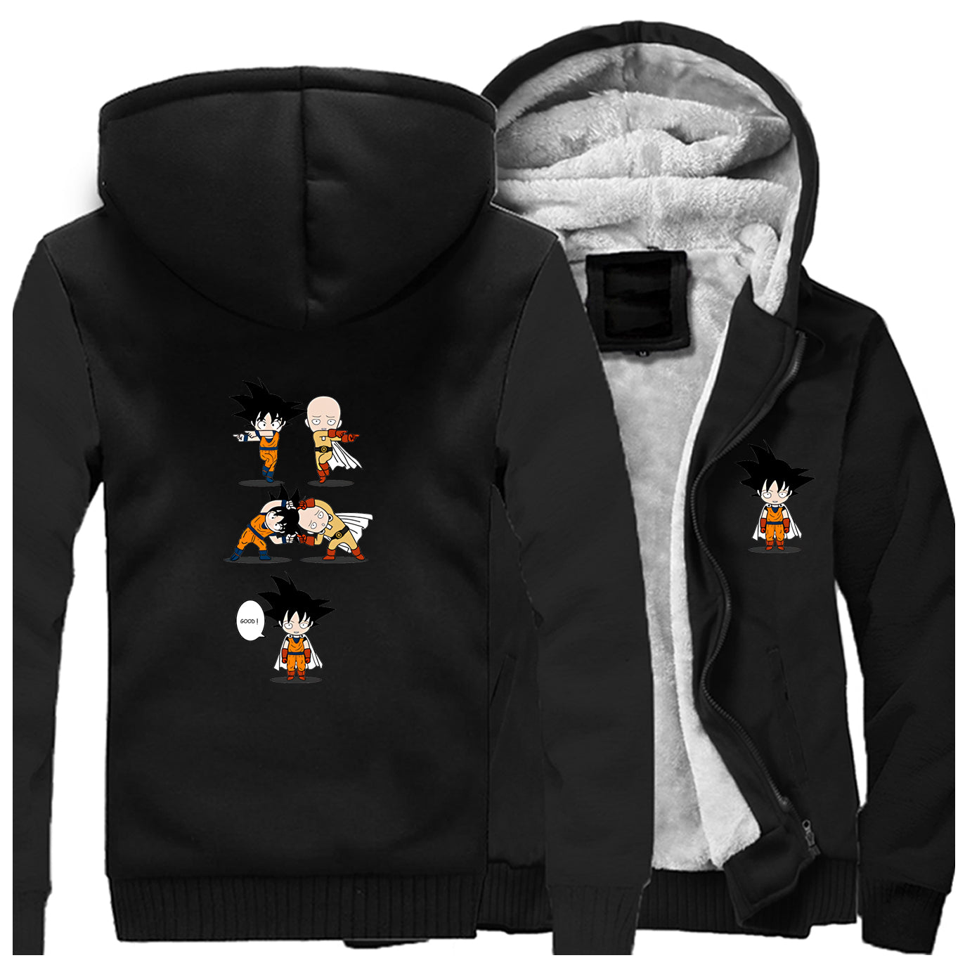 Veste Polaire noire One Punch Man Saitama Goku