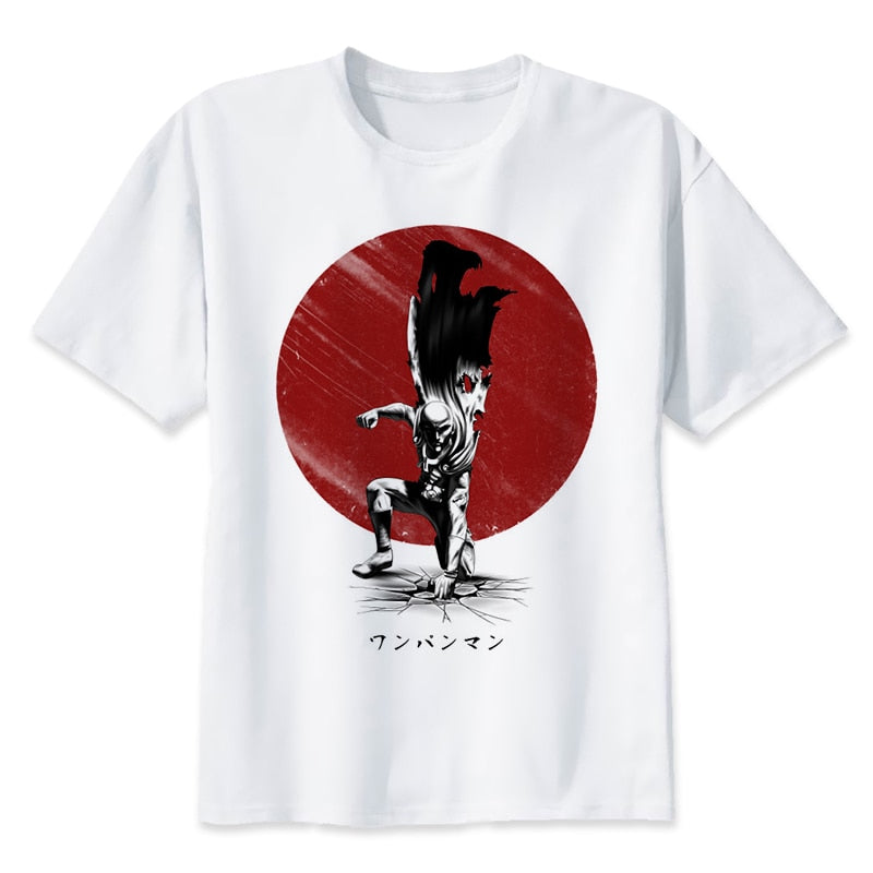 t-shirt one punch man saitama frappe au sol
