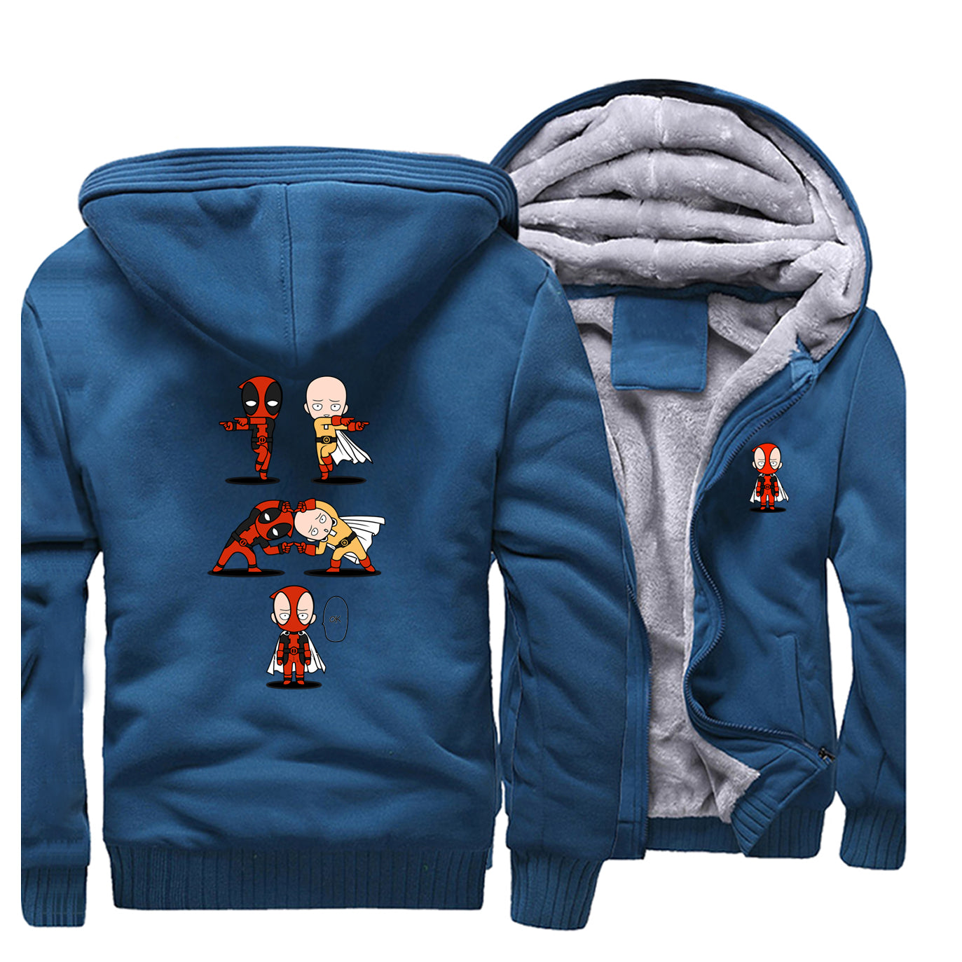 Veste Polaire bleu lagon One Punch Man Saitama Deadpool