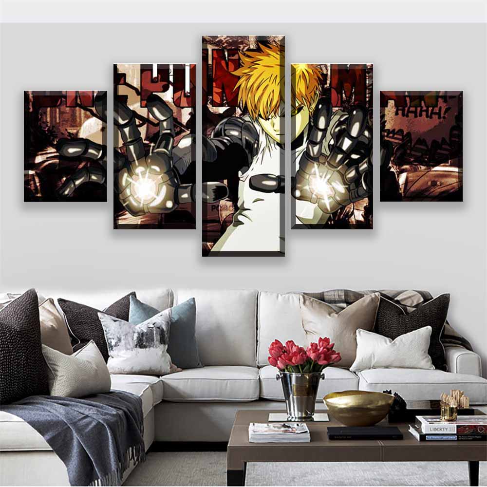 tableau-one-punch-man-genos-attaque-laser