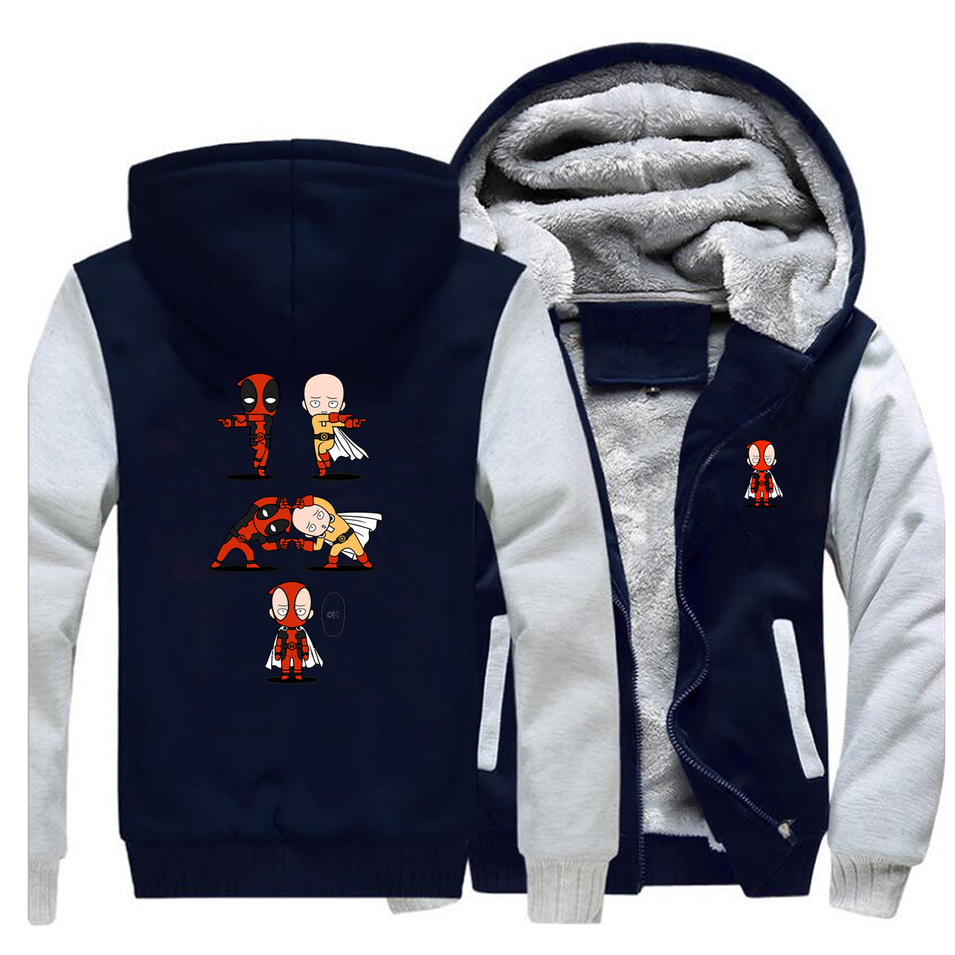 Veste Polaire bleu foncé One Punch Man Saitama Deadpool