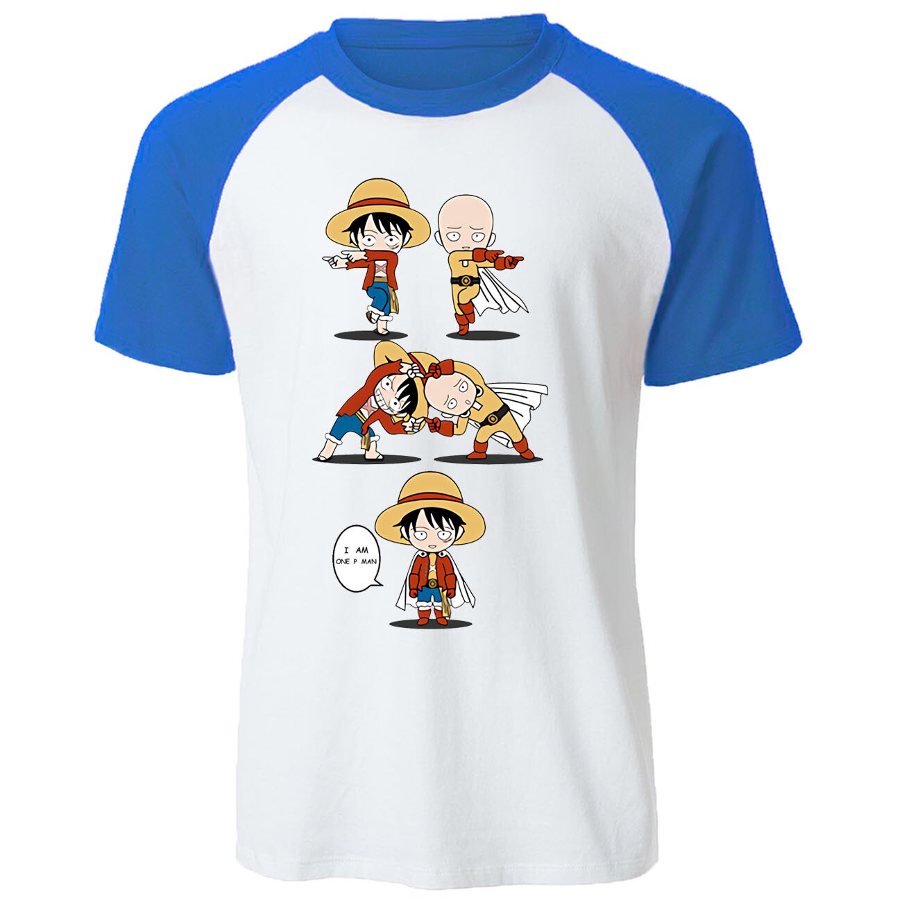 T-Shirt One Punch Man Saitama fusion Luffy