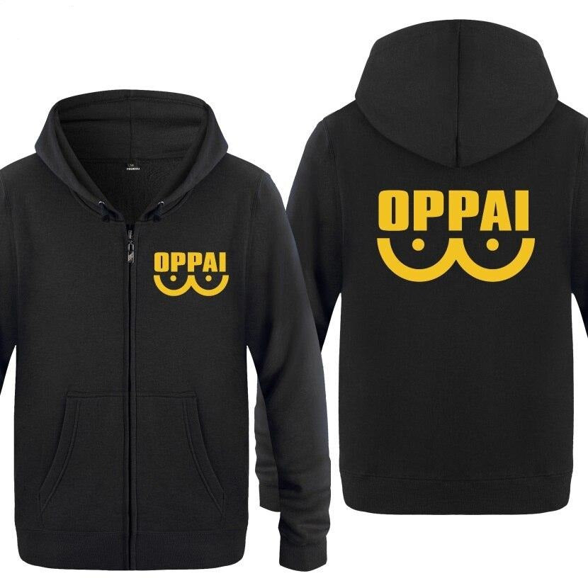 veste one punch man oppai noir jaune