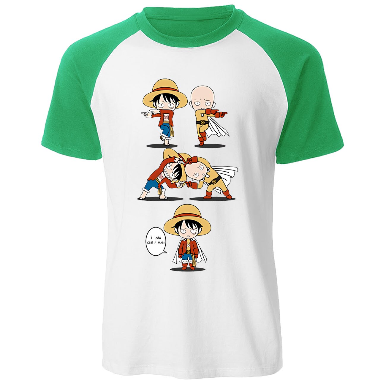 T-Shirt One Punch Man Saitama fusion Luffy