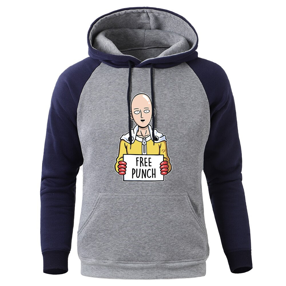 Sweat One Punch Man Saitama Free Punch bleu