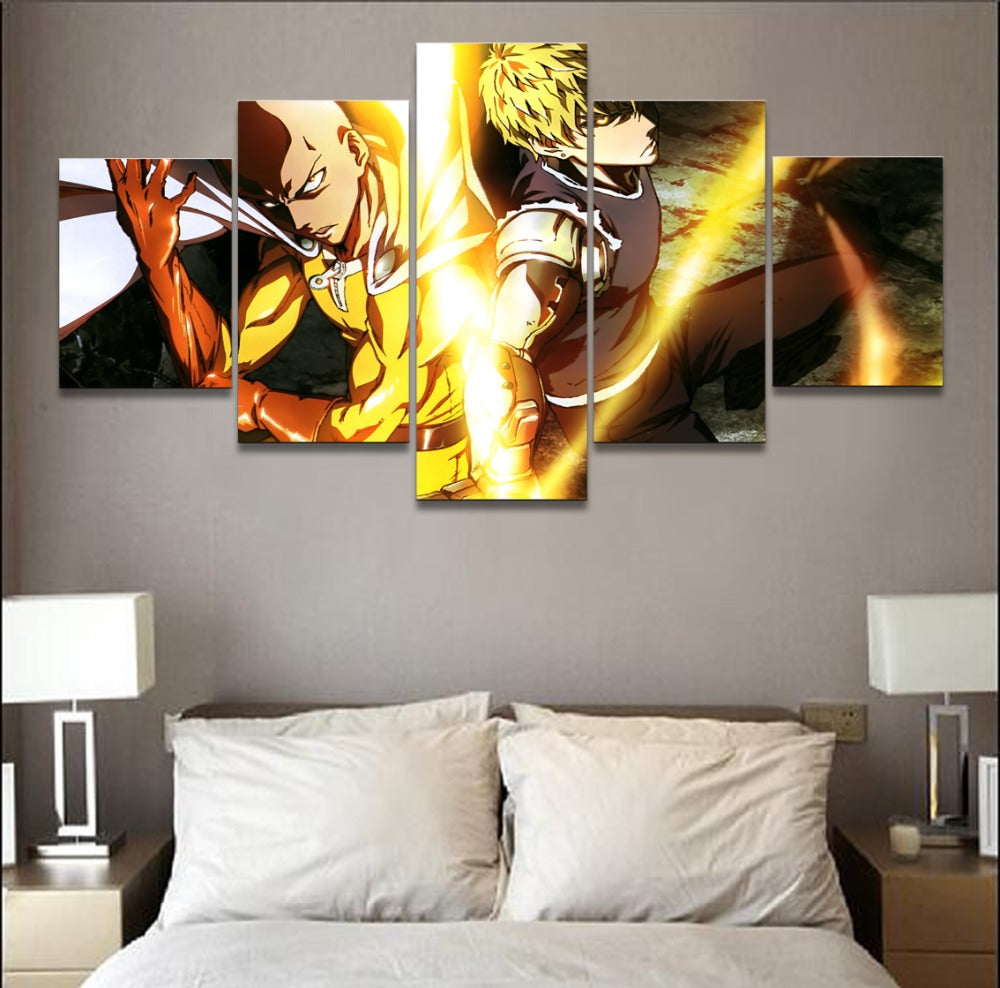 Tableau One Punch Man Saitama Genos attaque Duo