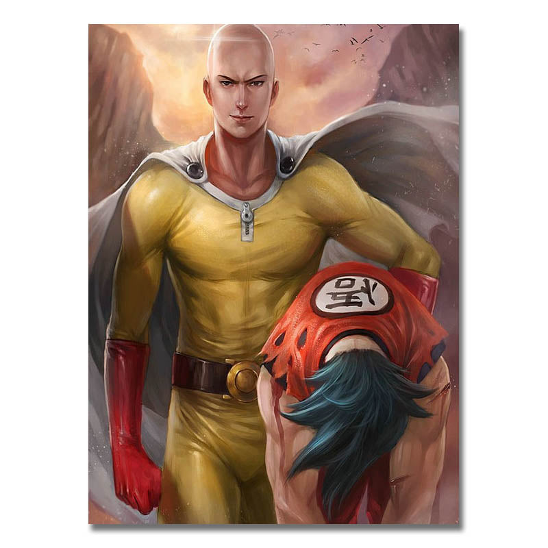 Poster Toile One Punch Man Saitama vs Goku Dbz