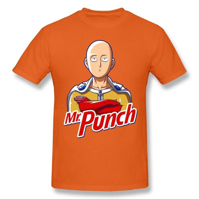T-Shirt One Punch Man Saitama Mr Punch orange