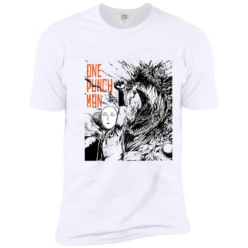 t-shirt saitama one punch man destruction monstre