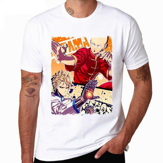 t-shirt one punch man saitama genos kung fu