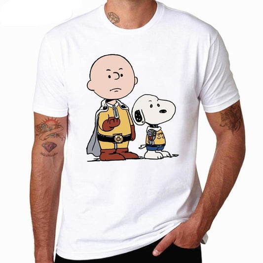 t-shirt one punch man saitama snoopy genos