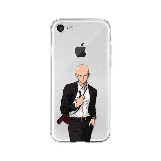 Coque One Punch Man iPhone Saitama Costume cravate