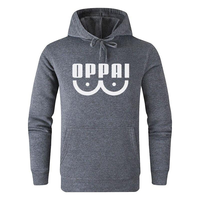 oppai hoodie gris