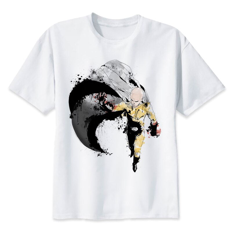 t-shirt one punch man Saitama Chauve Capé