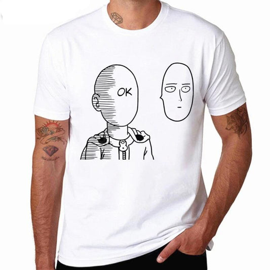 t-shirt one punch man saitama visage ok