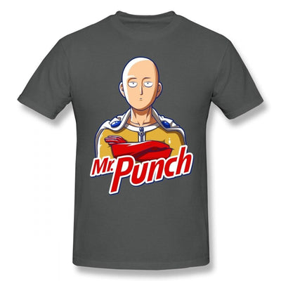 T-Shirt One Punch Man Saitama Mr Punch gris