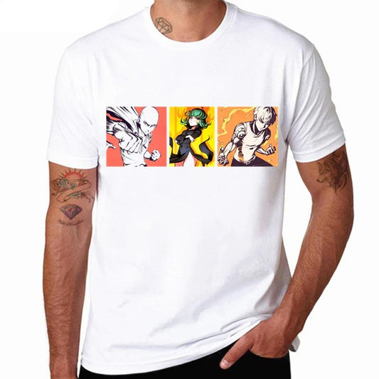 t-shirt one punch man saitama genos tatsumaki