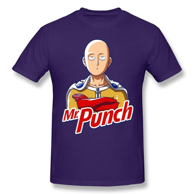 T-Shirt One Punch Man Saitama Mr Punch violet