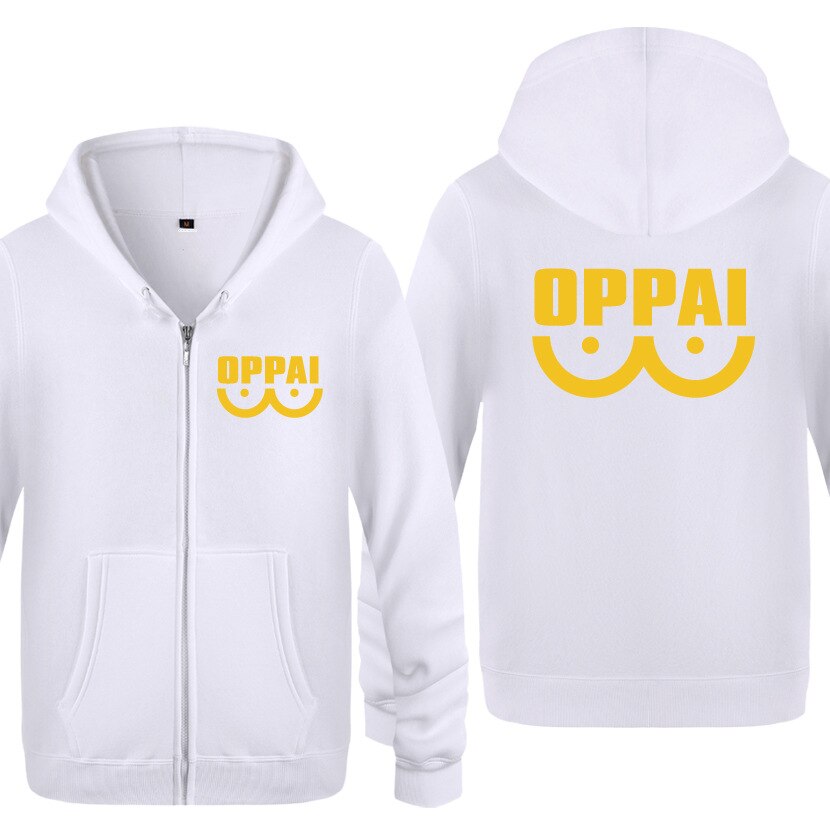 veste one punch man oppai blanc jaune