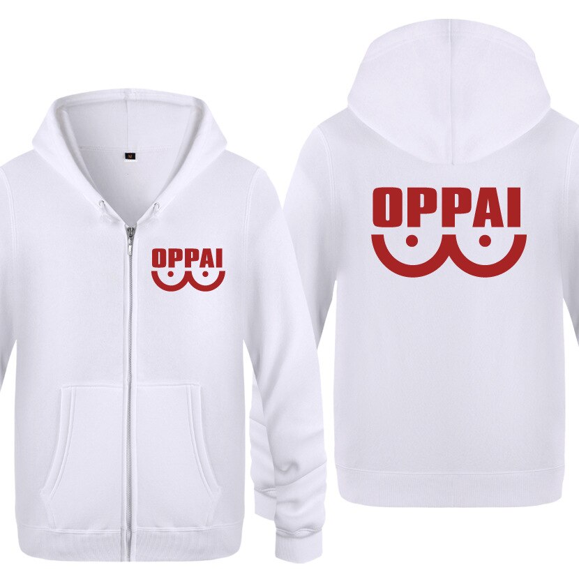 veste one punch man oppai blanc rouge