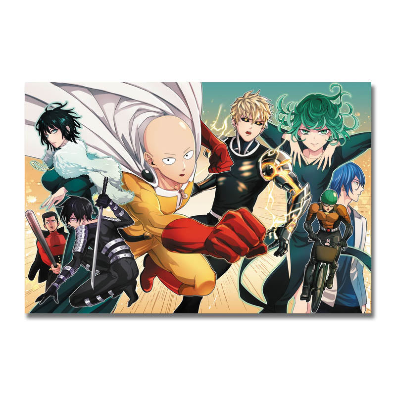 Poster Toile One Punch Man Saitama Tatsumaki Fubuki