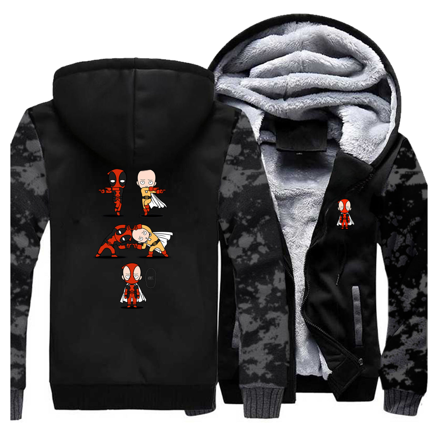 Veste Polaire camouflage One Punch Man Saitama Deadpool