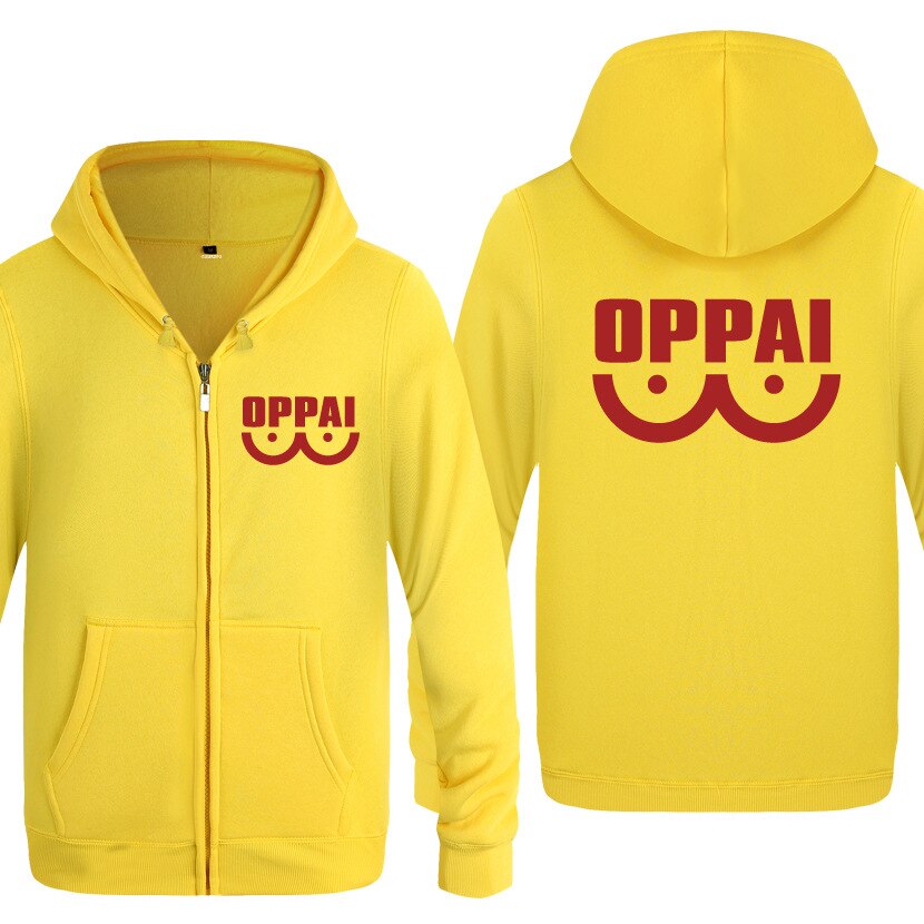 veste one punch man oppai rouge et jaune