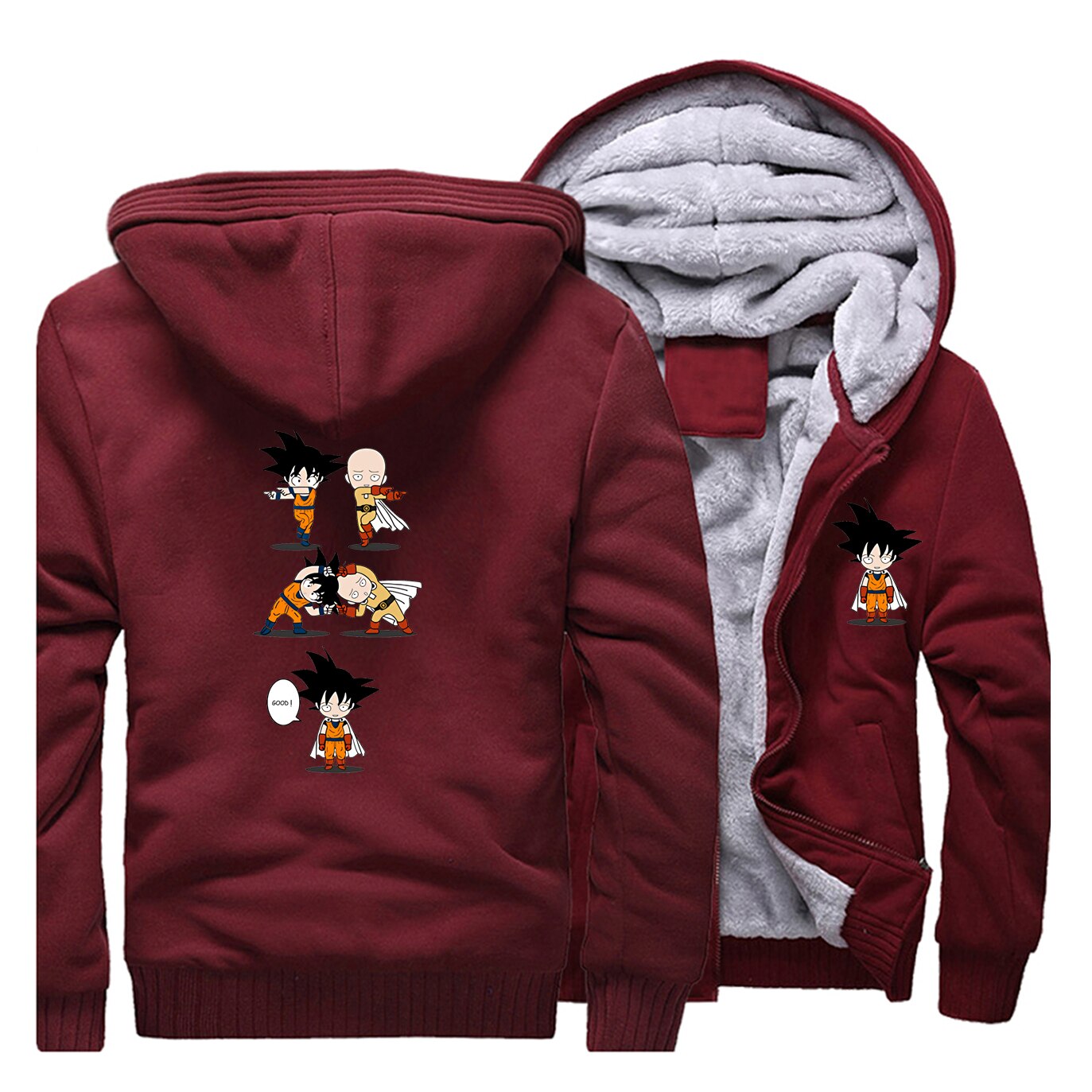 Veste Polaire bordeaux One Punch Man Saitama Goku