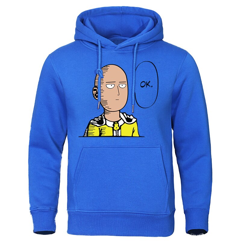 sweat one punch man saitama ok couleur bleu