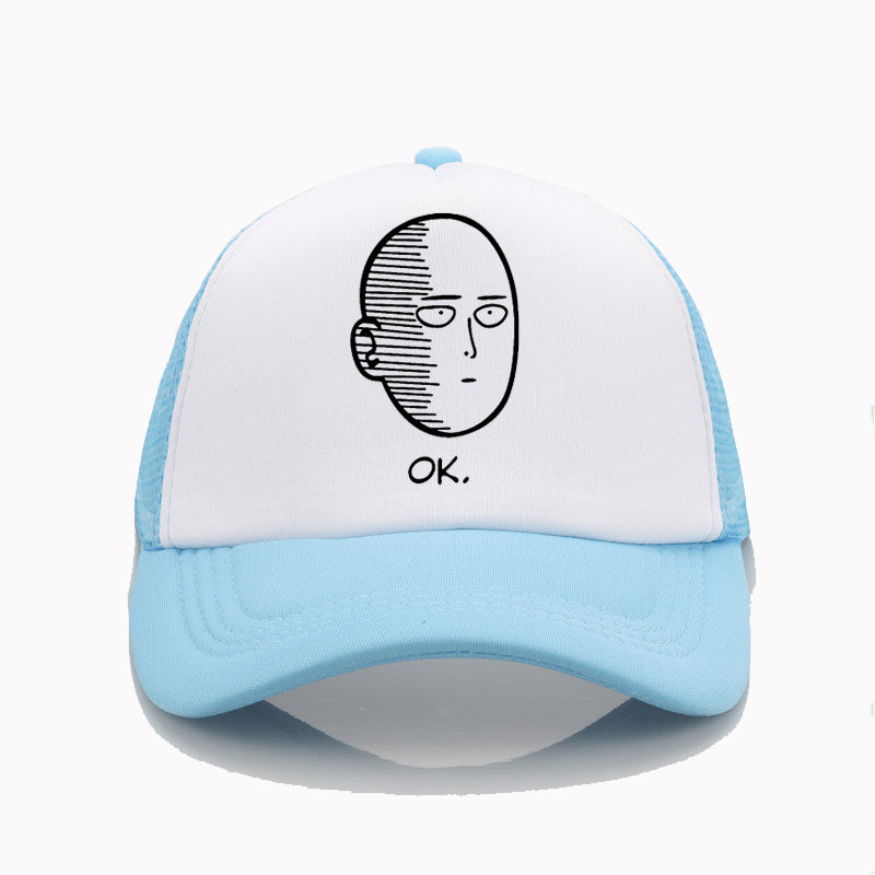 Casquette One Punch Man Saitama Ok bleu ciel