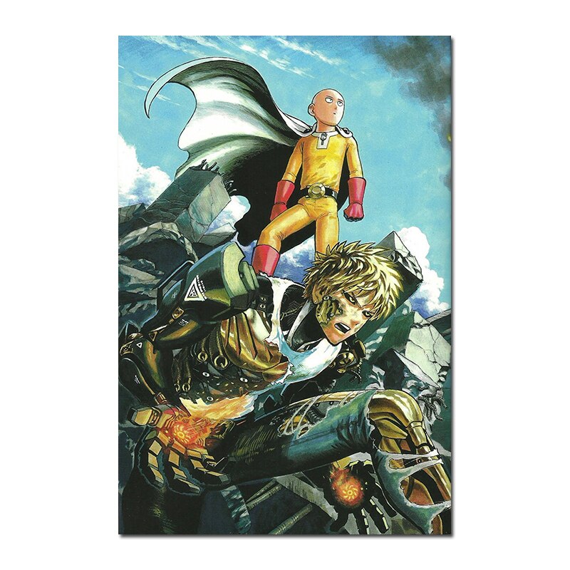 poster-toile-one-punch-man-saitama-genos-combat