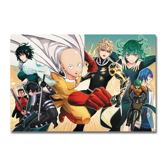 poster-toile-one-punch-man-saitama-sonic-tatsumaki