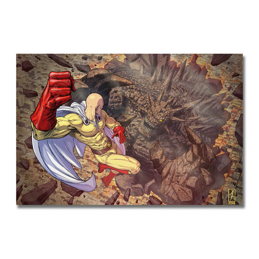 poster-toile-one-punch-man-saitama-vs-monstre-saison-2