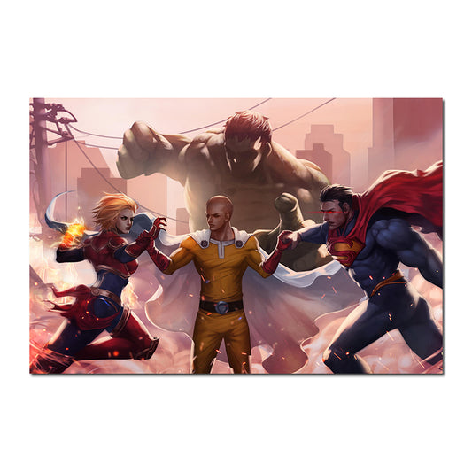poster-toile-one-punch-man-saitama-vs-superman