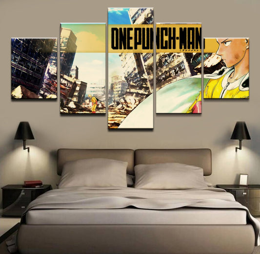 tableau-one-punch-man-saitama-ville-detruite